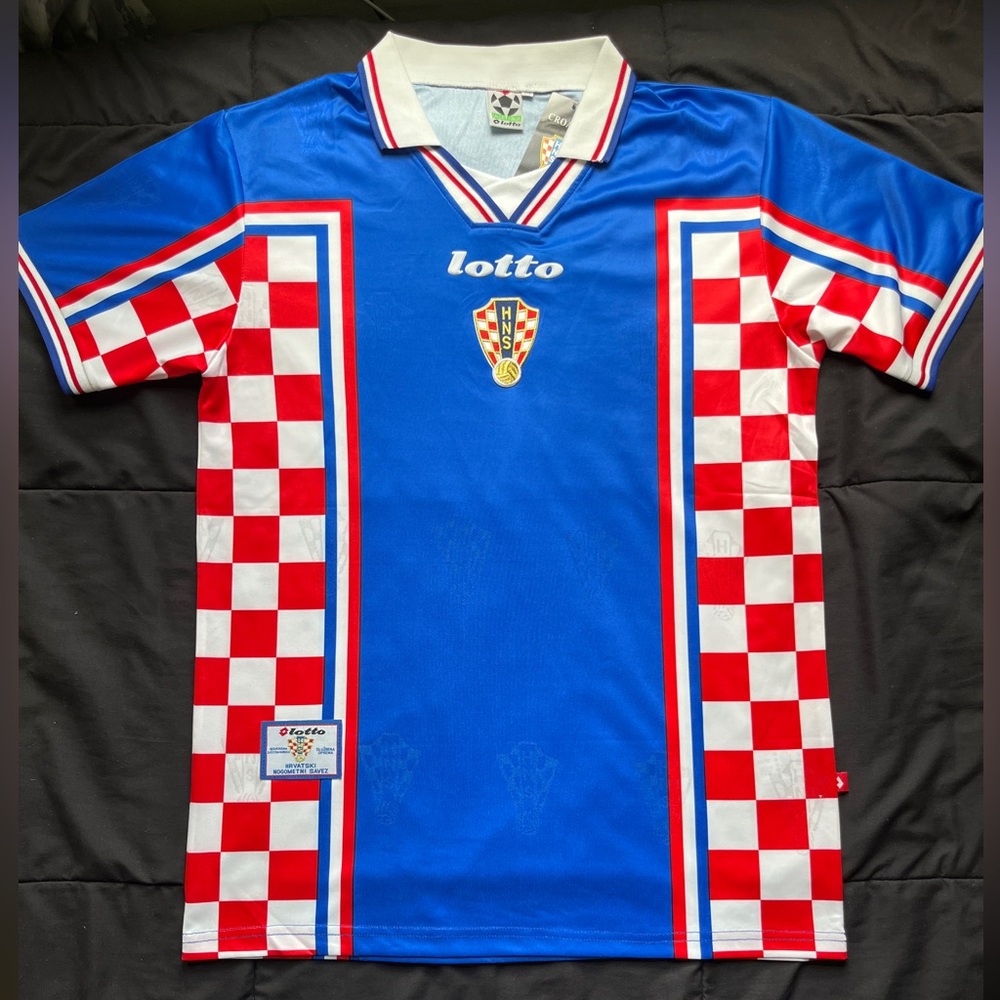 Croatia Blue Retro Soccer Jersey 1998 Away